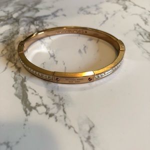 Michael Kors Rose Gold CZ Crystal Bangle Bracelet